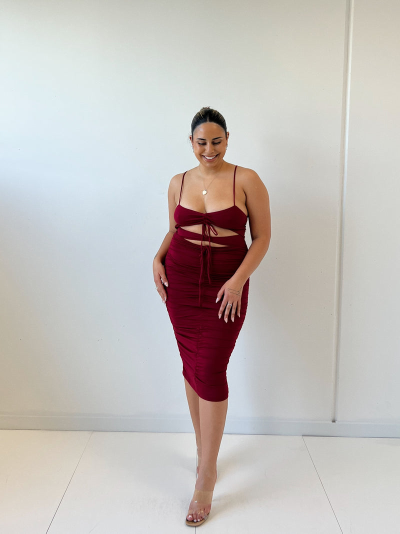 Ramona Midi Dress - Red