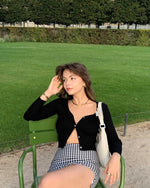 Kameli Gingham Mini Skirt - Black/White