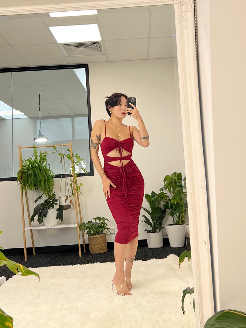 Ramona Midi Dress - Red
