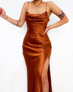 Hazel Satin Maxi Dress