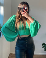 Gemma Crop Blouse - Green