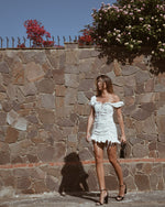 Amelia Floral Mini Dress - White