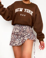 Zendaya Mini Skirt - Beige/Brown