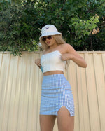 Kameli Gingham Mini Skirt - Blue