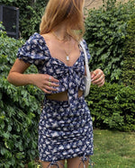 Genevieve Floral Mini Dress - Navy