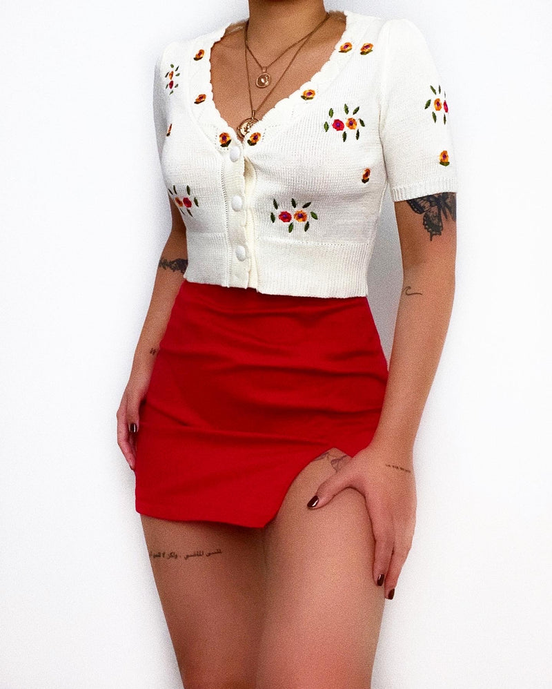 Callie Mini Skirt - Red