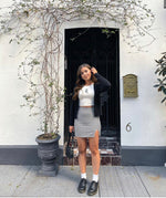 Kameli Gingham Mini Skirt - Black/White