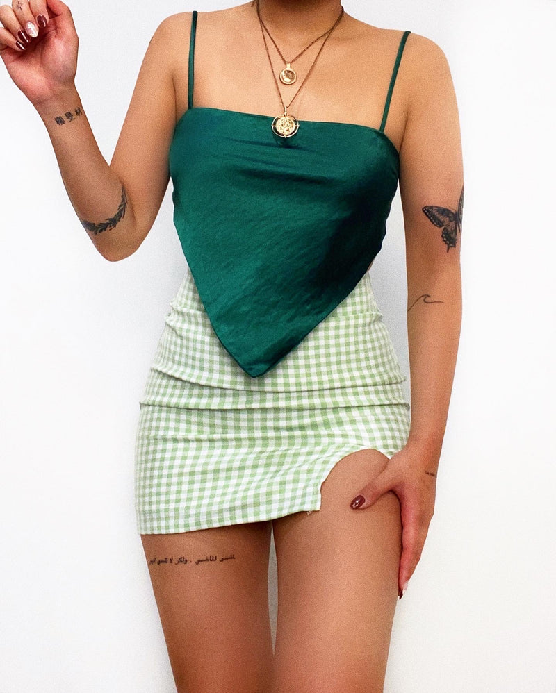 Kameli Gingham Mini Skirt - Green